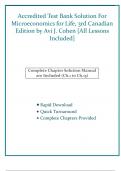 Accredited Test Bank Solution For Microeconomics for Life&comma; 3rd Canadian Edition by Avi J&period; Cohen &lbrack;All Lessons Included&rsqb;