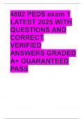 4802 PEDS exam 1 LATEST 2025 WITH QUESTIONS AND CORRECT VERIFIED ANSWERS GRADED A&plus;