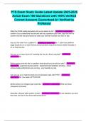 PTS Exam Study Guide Latest Update 2025-2026 Actual Exam 180 Questions with 100&percnt; Verified Correct Answers Guaranteed A&plus; Verified by Professor