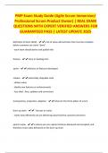 PMP Exam Study Guide &lpar;Agile Scrum Immersion&sol; Professional Scrum Product Owner&rpar; &vert; REAL EXAM QUESTIONS WITH EXPERT VERIFIED ANSWERS FOR GUARANTEED PASS &vert; LATEST UPDATE 2025