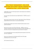 AGILE PROJECT MANAGEMENT &vert; REAL EXAM QUESTIONS WITH EXPERT VERIFIED ANSWERS FOR GUARANTEED PASS &vert; LATEST UPDATE 2025