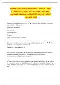 AGRIBUSINESS MANAGEMENT STUDY - REAL EXAM QUESTIONS WITH EXPERT VERIFIED ANSWERS FOR GUARANTEED PASS &vert; LATEST UPDATE 2025