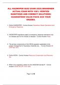 ALL HAZWOPER QUIZ EXAM 2025&vert; BRANDNEW  ACTUAL EXAM WITH 100&percnt; VERIFIED  QUESTIONS AND CORRECT SOLUTIONS&vert;  GUARANTEED VALUE PACK&vert; ACE YOUR  GRADES&period;