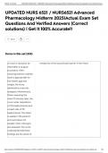 UPDATED NURS 6521 &sol; NURS6521 Advanced Pharmacology Midterm 2025&vert;Actual Exam Set Questions And Verified Answers &lpar;Correct solutions&rpar; &vert; Get It 100&percnt; Accurate&excl;&excl;