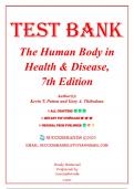 Test Bank - The Human Body in Health and Disease 7th Edition by Patton&comma; 9780323402101&comma; All Chapters 1 - 25