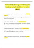 Clinical Ophthalmology Exam Studyguide Questions with Verified Answers Latest Update