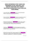 ARGUS ENTERPRISE STUDY GUIDE 2025&vert;  BRANDNEW ACTUAL EXAM WITH 100&percnt;  VERIFIED QUESTIONS AND CORRECT  SOLUTIONS&vert; GUARANTEED VALUE PACK&vert; ACE  YOUR GRADES&period;