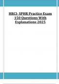 HRCI- SPHR Practice Exam 150 Questions With Explanations 2025