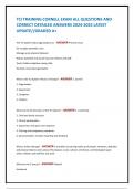 TCI TRAINING CORNELL EXAM ALL QUESTIONS AND CORRECT DETAILED ANSWERS 2024-2025 LATEST UPDATE&sol;&sol;GRADED A&plus;