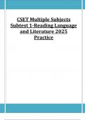 CSET Multiple Subjects Subtest 1-Reading Language and Literature 2025 Practice