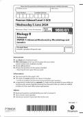 2024  Pearson Edexcel Level 3 GCE  Biology B  Advanced  PAPER 1&colon; Advanced Biochemistry&comma; Microbiology and  Genetics    &lpar;MERGED QUESTION PAPER & MARKING SCHEME&rpar;