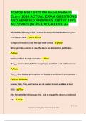 2024&sol;25 MISY 5325 MS Excel Midterm  Exam &vert;2024 ACTUAL EXAM QUESTIONS  AND VERIFIED ANSWERS &sol;GET IT 100&percnt;  ACCURATE&vert;ALREADY GRADED A&plus;