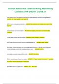 Solution Manual For Electrical Wiring Residential&vert;  Questions with answers &vert; rated A&plus;