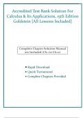 Accredited Test Bank Solution For Calculus & Its Applications&comma; 15th Edition Goldstein &lbrack;All Lessons Included&rsqb;