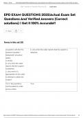EPD EXAM QUESTIONS 2025&vert;Actual Exam Set Questions And Verified Answers &lpar;Correct solutions&rpar; &vert; Get It 100&percnt; Accurate&excl;&excl;