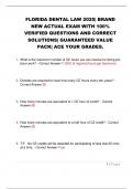 FLORIDA DENTAL LAW 2025&vert; BRAND  NEW ACTUAL EXAM WITH 100&percnt;  VERIFIED QUESTIONS AND CORRECT  SOLUTIONS&vert; GUARANTEED VALUE  PACK&vert; ACE YOUR GRADES&period;