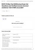 ESWS Written Test 2025&vert;Actual Exam Set Questions And Verified Answers &lpar;Correct solutions&rpar; &vert; Get It 100&percnt; Accurate&excl;&excl;