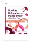 TEST BANK FOR NURSING DELEGATION AND MANAGEMENT OF PATIENT CARE 3RD EDITION BY