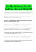 Rise Up Customer Service and Sales Exam 2024&sol;2025