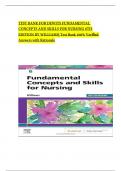 TEST BANK FOR DEWITS FUNDAMENTAL CONCEPTS AND SKILLS FOR NURSING 6TH EDITION BY WILLIAMS&vert; Test Bank 100&percnt; Veri&filig;ed Answers with Rationale