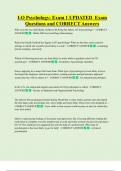 I-O Psychology&colon; Exam 1 UPDATED Exam Questions and CORRECT Answers