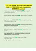 PSYC 142&colon; Industrial Organizational Psych&colon;  Exam 1 UPDATED Exam Questions and  CORRECT Answers