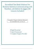 Accredited Test Bank Solution For Business Statistics Communicating with Numbers&comma; 5th Edition by Jaggia &lbrack;All Lessons Included&rsqb;