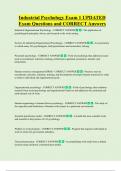 Industrial Psychology Exam 1 UPDATED Exam Questions and CORRECT Answers