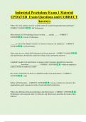 Industrial Psychology Exam 1 Material UPDATED Exam Questions and CORRECT  Answers