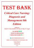 Test Bank For Critical Care Nursing&colon; Diagnosis and Management 8th Edition by Urden&comma; 9780323447522&vert;All Chapter 1-41 
