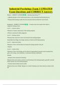 Industrial Psychology Exam 3 UPDATED Exam Questions and CORRECT Answers