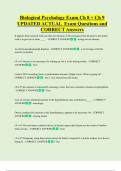 Biological Psychology Exam Ch 8 &plus; Ch 9 UPDATED ACTUAL Exam Questions and  CORRECT Answers