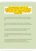 ATI comprehensive practice B&comma; ATI Comprehensive Final Quiz&comma; RN Comprehensive Predictor 2019 A&comma; RN Comprehensive Predictor 2019 Form B and C &vert; graded A&plus;&vert; Updated & Verified &vert; 2024