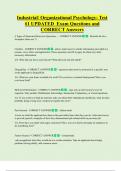 Industrial&sol; Organizational Psychology&colon; Test  &num;1 UPDATED Exam Questions and  CORRECT Answers