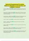 Industrial Organizational Psychology Bundled Exam Questions and CORRECT Answers