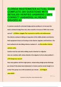 FLORIDA WASTEWATER ACTUAL EXAM  COMPLETE 200 QUESTIONS WITH  DETAILED VERIFIED ANSWERS &lpar;100&percnt;  CORRECT ANSWERS&rpar; &sol;ALREADY  GRADED A&plus;
