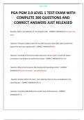 PGA PGM 3&period;0 LEVEL 1 TEST EXAM WITH COMPLETE 300 QUESTIONS AND CORRECT ANSWERS JUST RELEASED 