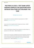 PGA PGM 3&period;0 LEVEL 1 TEST EXAM LATEST VERSION COMPLETE 350 QUESTIONS WITH DETAILED SOLUTIONS JUST RELEASED THIS YEAR
