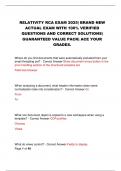 RELATIVITY RCA EXAM 2025&vert; BRAND NEW  ACTUAL EXAM WITH 100&percnt; VERIFIED  QUESTIONS AND CORRECT SOLUTIONS&vert;  GUARANTEED VALUE PACK&vert; ACE YOUR  GRADES&period;