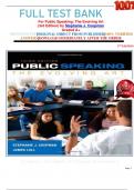                   FULL TEST BANK For Public Speaking&colon; The Evolving Art &lpar;3rd Edition&rpar; by Stephanie J&period; Coopman Graded A&plus;     