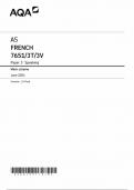 AQA AS FRENCH MARK SCHEME PAPER 3 2024&lpar;7651&sol;3T&sol;3V&colon; Speaking&rpar;