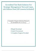 Accredited Test Bank Solution For Strategic Management Text and Cases&comma; 11th Edition Dess &lbrack;All Lessons Included&rsqb;