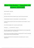 Water Distribution 1 Questions and Answers 2024&sol;2025