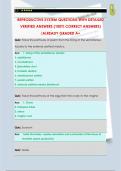 REPRODUCTIVE SYSTEM QUESTIONS WITH DETAILED  VERIFIED ANSWERS &lpar;100&percnt; CORRECT ANSWERS&rpar;  &sol;ALREADY GRADED A&plus;