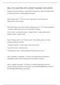MNG 3702 QUESTIONS WITH CORRECT ANSWERS 2025 UPDATE