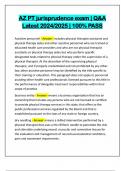 AZ PT jurisprudence exam &vert; Q&A Latest 2024&sol;2025 &vert; 100&percnt; PASS