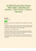 AC-HPAT Physics Exam &lpar;Latest 2025 &sol; 2026&rpar; &vert; Questions and Answers &vert; 100&percnt; Correct &vert; Grade A - Algonquin
