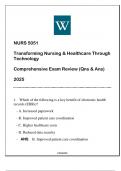 NURS 5051 Transforming Nursing & Healthcare through Tech &lpar;WU&rpar; Comprehensive Exam Review Qns