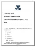 C716 BUS 2600 Business Communication &lpar;WGU&rpar; FA Review Qns & Ans 2025