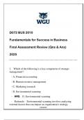 D072 BUS 2010 Fundamentals for Success in Business &lpar;WGU&rpar; FA Review Qns & Ans 2025